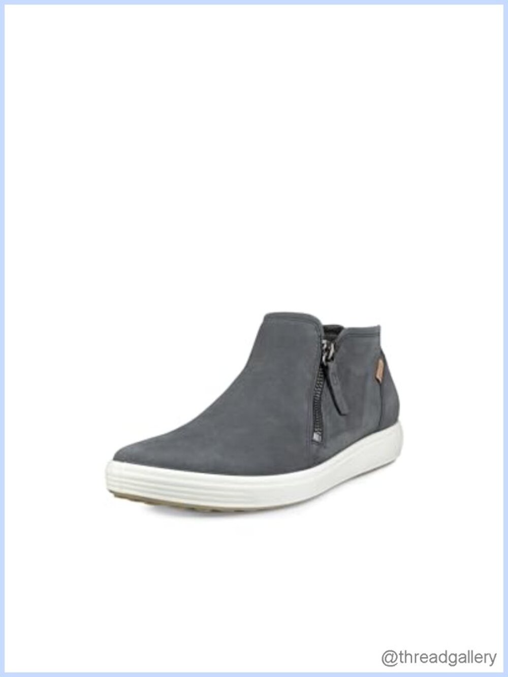 ECCO Soft 7 Low Cut Zip Bootie Nubuck Leather Ankle Boot